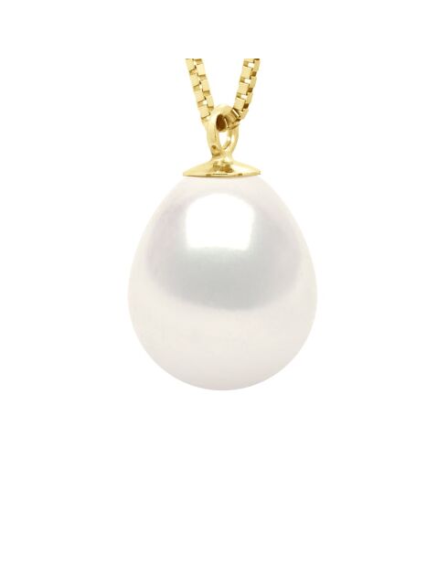 Collier Maille Vénitienne en Vermeil et Perle de Culture d'Eau Douce Poire 9-10 mm