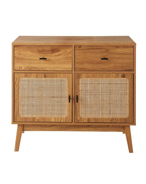 Commode 2 portes en rotin et 2 tiroirs l90 cm - alia