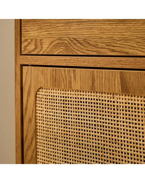 Commode 2 portes en rotin et 2 tiroirs l90 cm - alia