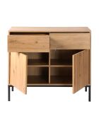Buffet 2 portes 2 tiroirs décor chêne l90 x h80 cm - lenny