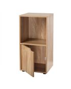 Table de chevet 2 cases décor bois 1 porte - modu