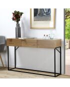 Console 3 tiroirs décor chêne l120cm