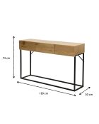 Console 3 tiroirs décor chêne l120cm