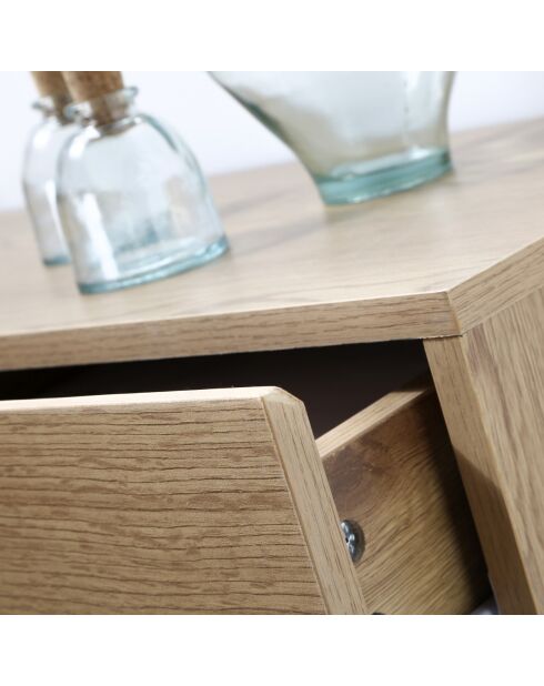 Console 3 tiroirs décor chêne l120cm