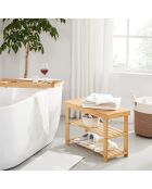 Banc à chaussures 3 niveaux en bambou naturel - l70 cm