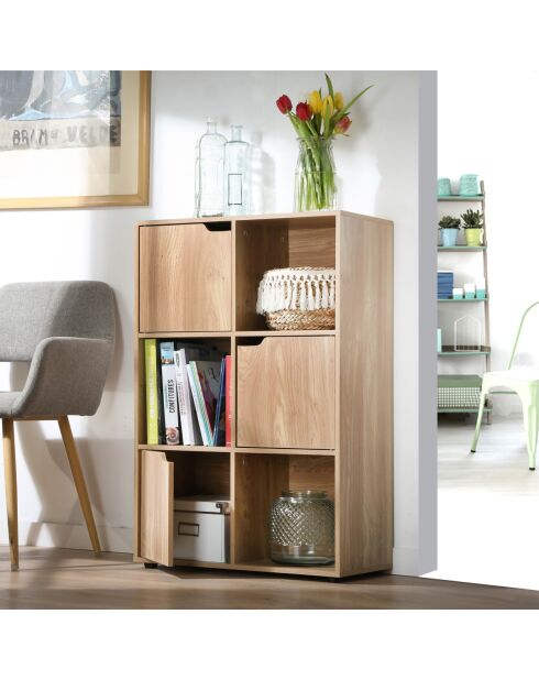 Meuble à 6 cases avec trois portes - modu