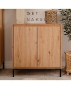 Buffet 2 portes 1 étagère l81 cm - plock