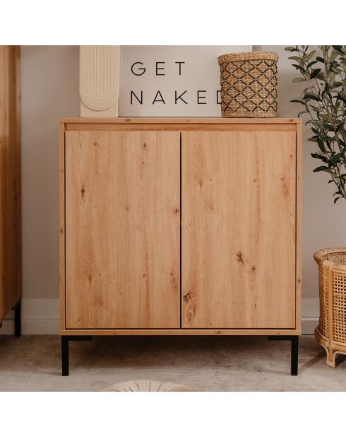 Buffet 2 portes 1 étagère l81 cm - plock