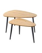 Lot de 2 tables gigognes avec pieds en métal
