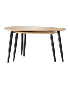 Lot de 2 tables gigognes avec pieds en métal