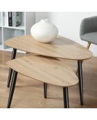 Lot de 2 tables gigognes avec pieds en métal