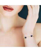 Bracelet en Vermeil 3 Perles de Culture d'Eau Douce Rondes 7-8 mm Noires
