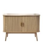 Buffet vintage décor bois 2 portes coulissantes l110cm - ernest