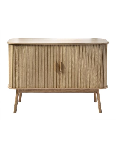 Buffet vintage décor bois 2 portes coulissantes l110cm - ernest