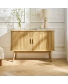 Buffet vintage décor bois 2 portes coulissantes l110cm - ernest