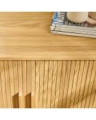 Buffet vintage décor bois 2 portes coulissantes l110cm - ernest