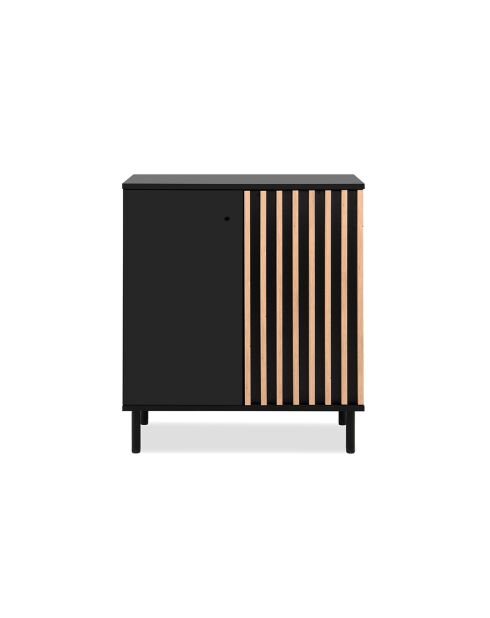 Buffet 2 portes noir et bois l80 cm - monza