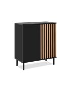 Buffet 2 portes noir et bois l80 cm - monza