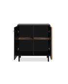 Buffet 2 portes noir et bois l80 cm - monza