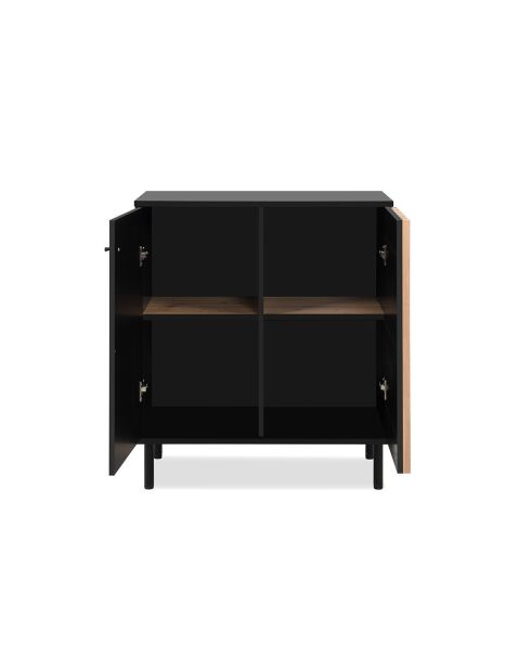 Buffet 2 portes noir et bois l80 cm - monza