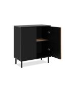 Buffet 2 portes noir et bois l80 cm - monza