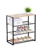 Etagère à chaussures 4 niveaux en acier - lexie