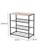 Etagère à chaussures 4 niveaux en acier - lexie