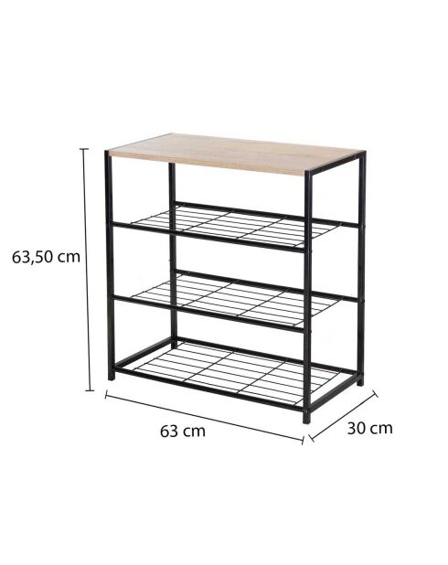 Etagère à chaussures 4 niveaux en acier - lexie