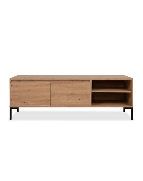 Meuble tv 2 abattants 2 niches l150 cm - plock
