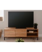 Meuble tv 2 abattants 2 niches l150 cm - plock