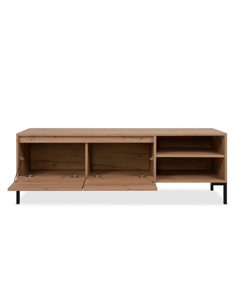 Meuble tv 2 abattants 2 niches l150 cm - plock