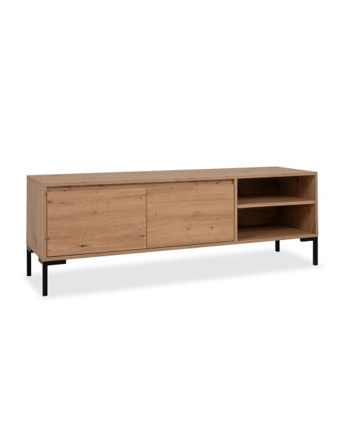 Meuble tv 2 abattants 2 niches l150 cm - plock