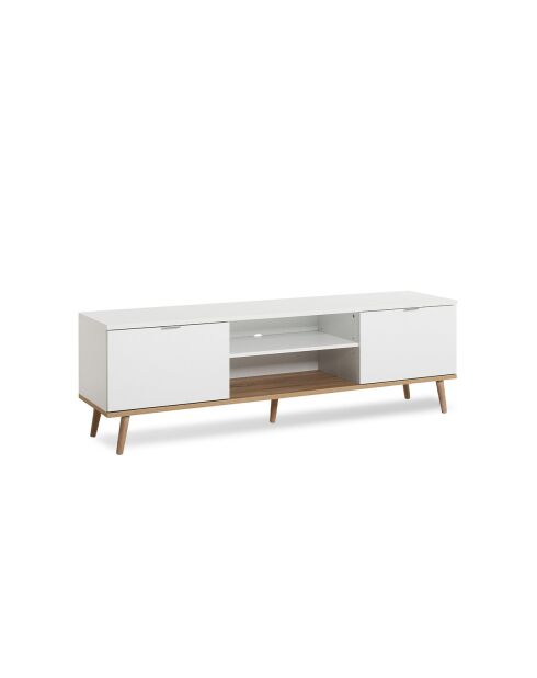 Meuble tv 2 portes 2 niches l160 cm - copenhague