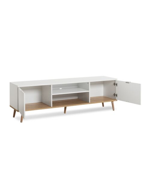 Meuble tv 2 portes 2 niches l160 cm - copenhague