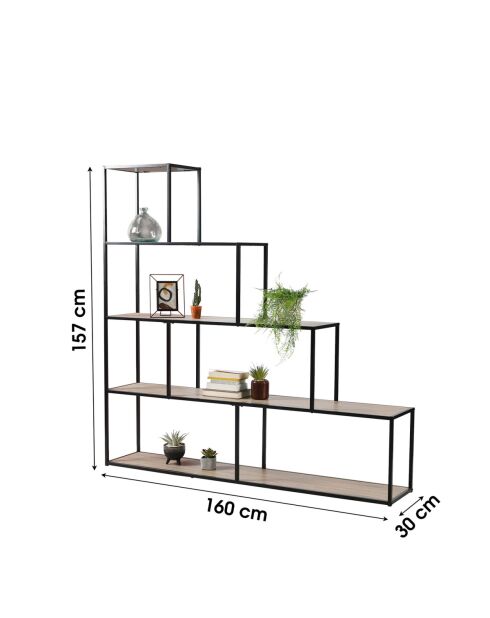 Bibliothèque 5 niveaux design escalier - l160 x h157 cm - colorado