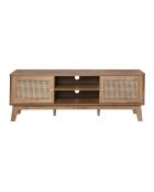 Meuble tv 2 portes en cannage rotin l140 cm - palmo