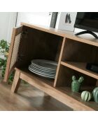 Meuble tv 2 portes en cannage rotin l140 cm - palmo