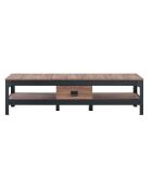 Meuble tv style industriel avec 2 niches et 1 tiroir - l150 cm