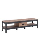 Meuble tv style industriel avec 2 niches et 1 tiroir - l150 cm
