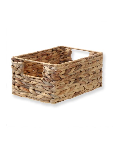 Panier en jacinthe d'eau armature métal - hauteur 13 cm