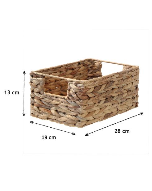 Panier en jacinthe d'eau armature métal - hauteur 13 cm