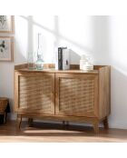 Buffet 2 portes en cannage rotin l110 cm - palmo