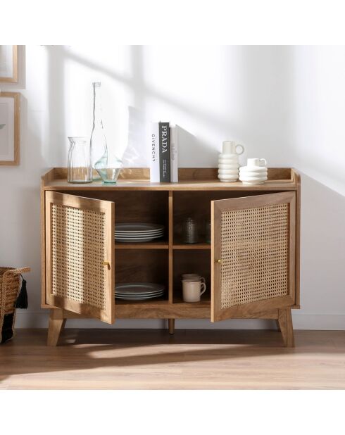 Buffet 2 portes en cannage rotin l110 cm - palmo