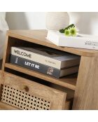 Chevet 1 tiroir façade rotin et 1 niche  l39 cm - palmo