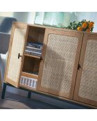Buffet 3 portes cannage rotin l120 cm - jaya