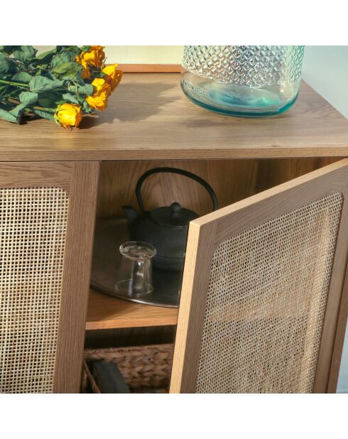 Buffet 3 portes cannage rotin l120 cm - jaya