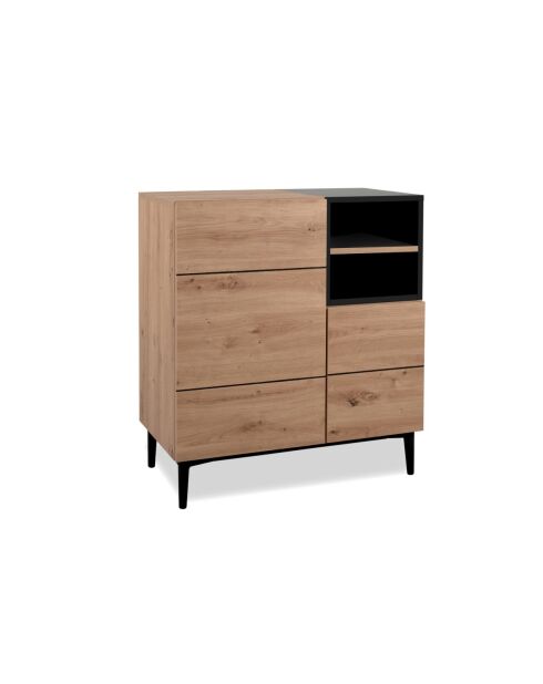 Buffet haut 2 portes 2 niches l80 cm - nola