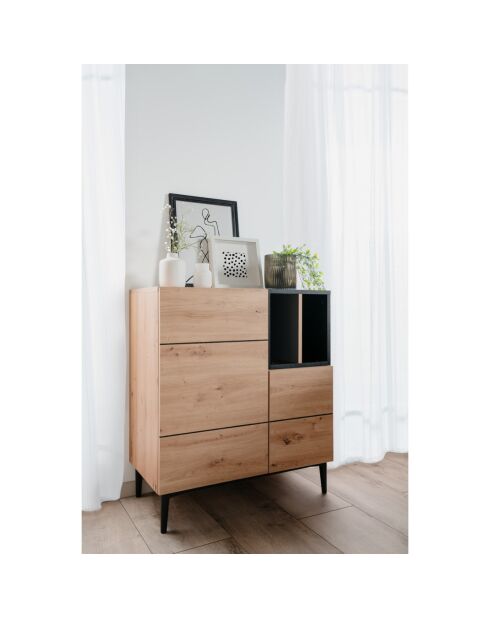 Buffet haut 2 portes 2 niches l80 cm - nola