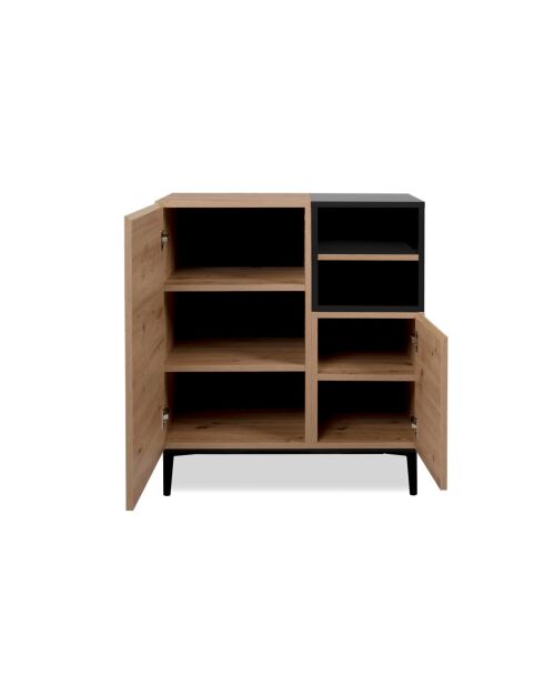 Buffet haut 2 portes 2 niches l80 cm - nola