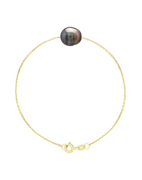 Bracelet en Vermeil Perle de Culture de Tahiti Cerclée 10-11 mm